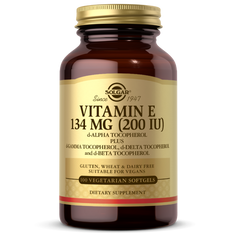 Вітамін Е, 200 МО, Vitamin E 200 IU, Solgar, 100 желатинових капсул