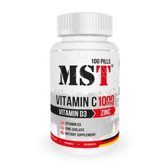 Комплекс витаминов MST Vitamin C 1000 mg + Vitamin D3 + Zinc 100 таблеток