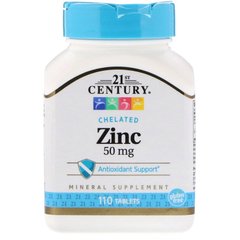 Цинк хелат 21st Century Chelated Zinc 50 mg (110 таб) 21 век центури