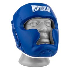 Боксерский шлем тренировочный PowerPlay 3068 PU + Amara Сине белый S