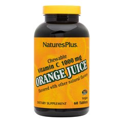 Витамин С, Orange Juice Vitamin C, 1000 мг, Nature's Plus, 60 жевательных таблеток