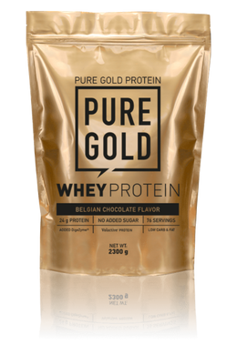 Сироватковий протеїн концентрат Pure Gold Protein Whey Protein 2300 грам Бельгійський шоколад