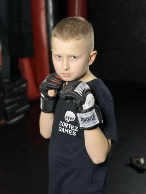 Рукавички для MMA PowerPlay 3075 Чорні-Білі M