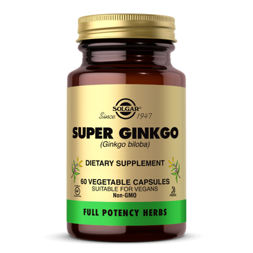 Гінкго білоба Супер, Super Ginkgo Biloba, Solgar, 60 желатинових капсул