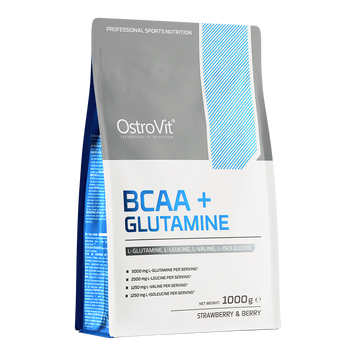 Аминокислоты БЦАА+Глютамин OstroVit BCAA+Glutamine 1000 г Strawberry & Berry