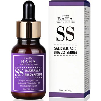 Кислотна сироватка з саліциловою кислотою Cos De BAHA BHA Salicylic Acid 2% Exfoliant Serum (SS) 30 ml