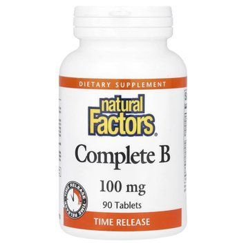 Комплекс вітамінів групи B, 100 мг, Complete B, Natural Factors, 90 таблеток
