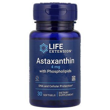 Астаксантин с фосфолипидами, 4 мг, Astaxanthin with Phospholipids, Life Extension, 30 гелевых капсул
