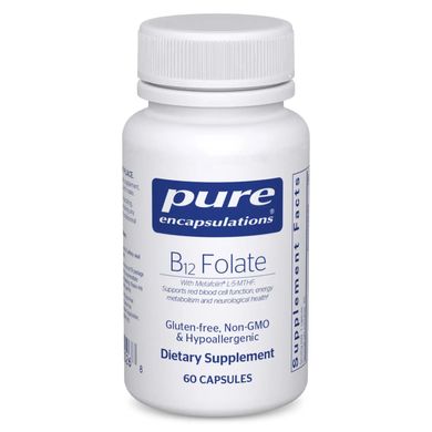 Вітамін B12 та фолат метилкобаламін Pure Encapsulations B12 Folate 60 капсул