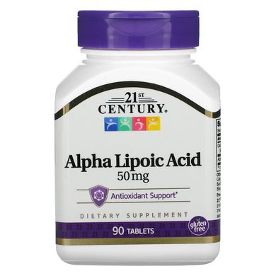 Альфа-ліпоєва кислота 21st Century Alpha Lipoic Acid 50 mg 90 таблеток
