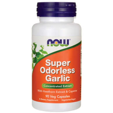Екстракт часнику Now Foods Super Odorless Garlic 90 капсул