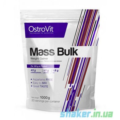 Гейнер для набора массы OstroVit Mass Bulk 1000 г white chocolate