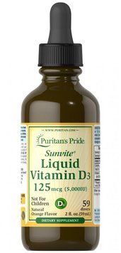 Вітамін D3 Puritan's Pride Liquid Vitamin D3 5000 IU 59 мл