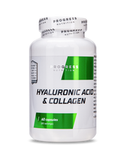 Гиалуроновая кислота и коллаген Progress Nutrition Hyaluronic acid & collagen 60 капсул