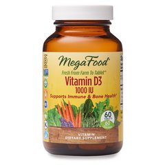 Витамин D3 1000 IU, Vitamin D3, MegaFood, 60 таблеток