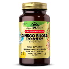 Натуральна добавка гінкго білоба Solgar SFP Ginkgo Biloba Leaf Extract, 180 капсул