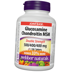 Глюкозамін хондроїтин МСМ Webber Naturals Glucosamine Chondroitin MSM D. S. 120 таблеток