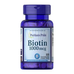Биотин Puritan's Pride Biotin 1000 mcg (100 таб) витамин б7 b7 пуританс прайд