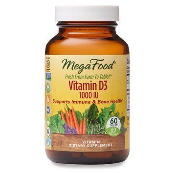 Вітамін D3 1000 IU, Vitamin D3, MegaFood, 60 таблеток
