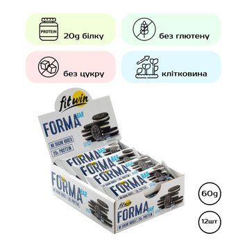 Протеїнові батончики FitWin Forma Bar 12x60 г Cookies and Cream