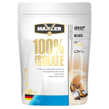 Сироватковий протеїн ізолят Maxler 100% Isolate (450 г) iced coffee