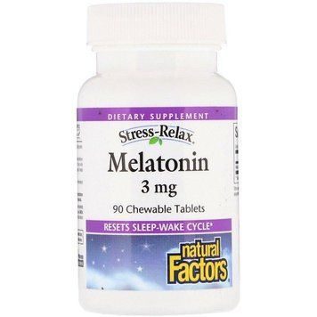 Мелатонін Natural Factors Melatonin 3 mg 90 жув. таблеток