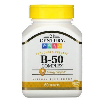 Комплекс вітамінів групи Б 21st Century Vitamin B-50 Complex 60 таблеток