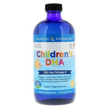 Риб'ячий жир (ДГК) для Дітей, зі Смаком Полуниці, Children's DHA, Strawberry, Nordic Naturals, 473 мл