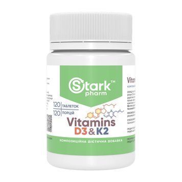 Вітамін D3 та K2 Stark Pharm Vitamin D3 & K2 120 Таблеток