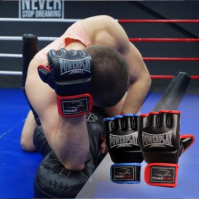 Рукавички для MMA PowerPlay 3058 Чорно-Червоні XL