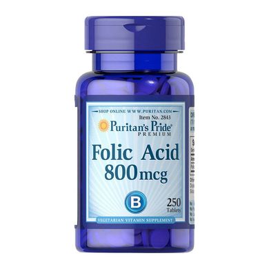 Фолиевая кислота Puritan's Pride Folic Acid 800 mcg (250 таб)