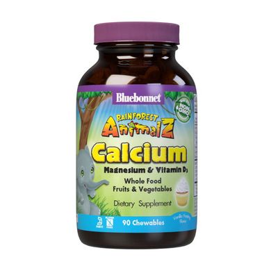 Детский кальций магний + д3 Bluebonnet Nutrition Calcium Magnesium & Vitamin D3 for kids 90 жевачек