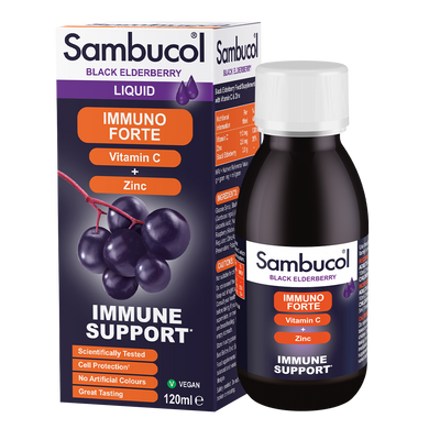 Витамины для иммунитета Sambucol Immuno Forte + Vitamin C + Zinc Liquid 120 мл