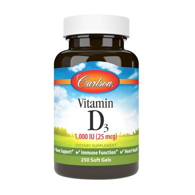 Витамин Д3 Carlson Labs Vitamin D3 1000 IU 25mcg 250 капсул