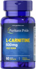 Л-карнитин Puritan's Pride L-Carnitine 500 mg 120 каплет