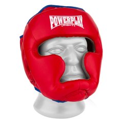 Боксерський шолом тренувальний PowerPlay 3068 PU + Amara Червоно-Синій XS