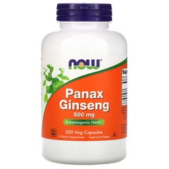 Женьшень Now Foods Panax Ginseng 500 mg 250 капсул