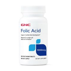 Фолиевая кислота GNC Folic Acid 1000 mcg 100 таблеток