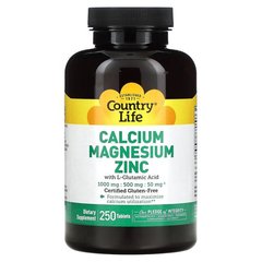 Кальцій магній цинк Country Life Calcium Magnesium Zinc 250 таблеток