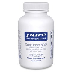 Куркумін 500 з біоперином Pure Encapsulations (Curcumin 500 with Bioperine) 120 капсул