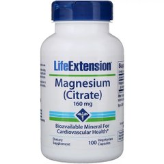 Цитрат Магния, Magnesium Citrate , Life Extension, 160 мг, 100 Капсул