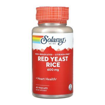 Красный дрожжевой рис Solaray Red Yeast Rice 600 mg 45 вег. капсул