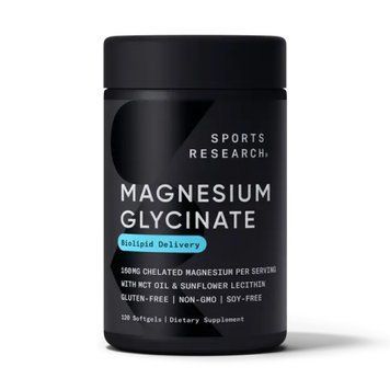 Магний Глицинат Sport Research Magnesium Glycinate 160 mg 120 мягких капсул