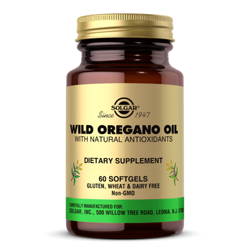 Олія Орегано з натуральними антиоксидантами, Wild Oregano Oil, Solgar, 60 желатинових капсул.