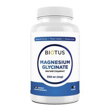Магний глицинат, Magnesium Glycinate, Biotus, 350 мг, 120 капсул