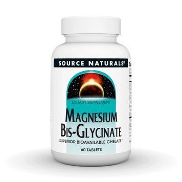 Магний Бисглицинат, Magnesium Bis-Glycinate, Source Naturals, 60 таблеток