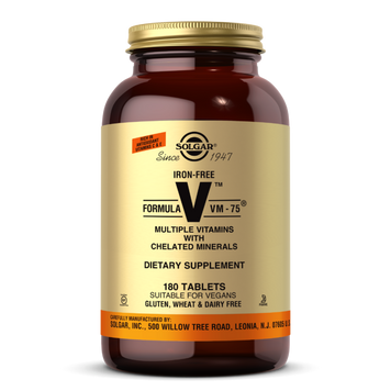 Мультивітаміни без заліза, формула VM-75, Iron-Free Formula VM-75, Solgar, 180 таблеток