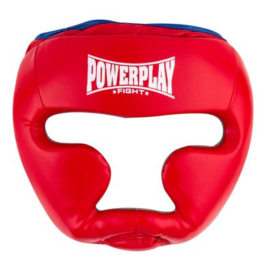 Боксерский шлем тренировочный PowerPlay 3068 PU + Amara Красно-Синий XS