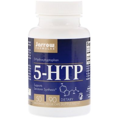 5-HTP (Гидрокситриптофан) , Jarrow Formulas, 50 мг, 90 Вегетарианских капсул