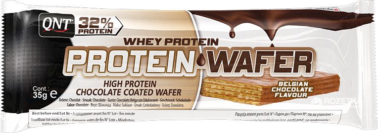 Протеїнові вафлі QNT Protein Wafer bar 35 г chocolate